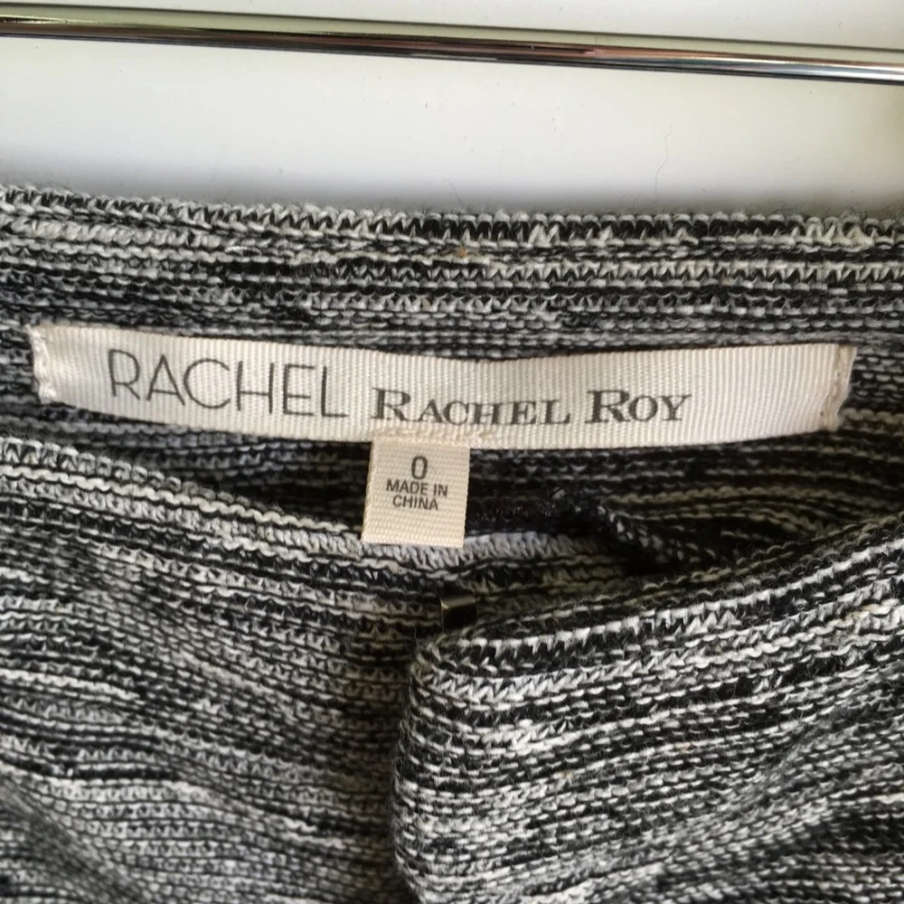RACHEL Rachel Roy NEW Heather Tweed August Black Combo Flare High Waist Office